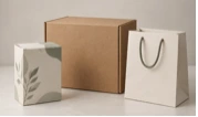Caixa kraft, embalagem estampada e sacola de papel